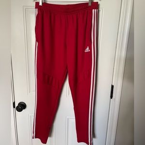 Mens Adidas Aeroready Red Athletic Track Pants